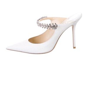 Jimmy Choo Patent leather glitter accents mules